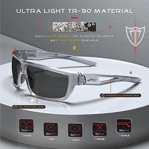 Miniatura 10 de ATTCL Gafas de sol deportivas polarizadas para hombre Ciclismo, conducción, pesca 100% protección UV