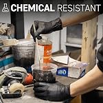 72HRS Black Nitrile Gloves, Disposable Gloves-6mil, Rubber/Latex Free, Gants Jetables, Gants Nitrile, Chemical Resistant