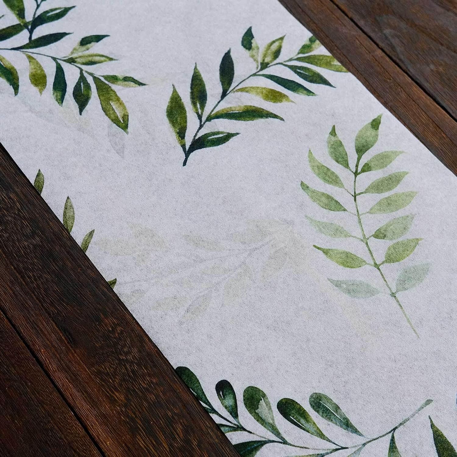 Efavormart 108 inch Olive Leaf Print Table Runner, Tuscan Style Greenery Decor for Farmhouse Kitchens and Garden Dinners