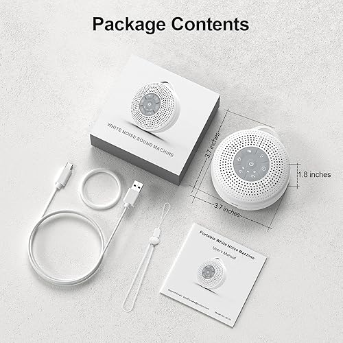 Miniatura 7 de Máquina de sonido portátil para bebés, máquina de ruido blanco con 21 sonidos relajantes, 3 temporizadores y función de memoria, batería potente de