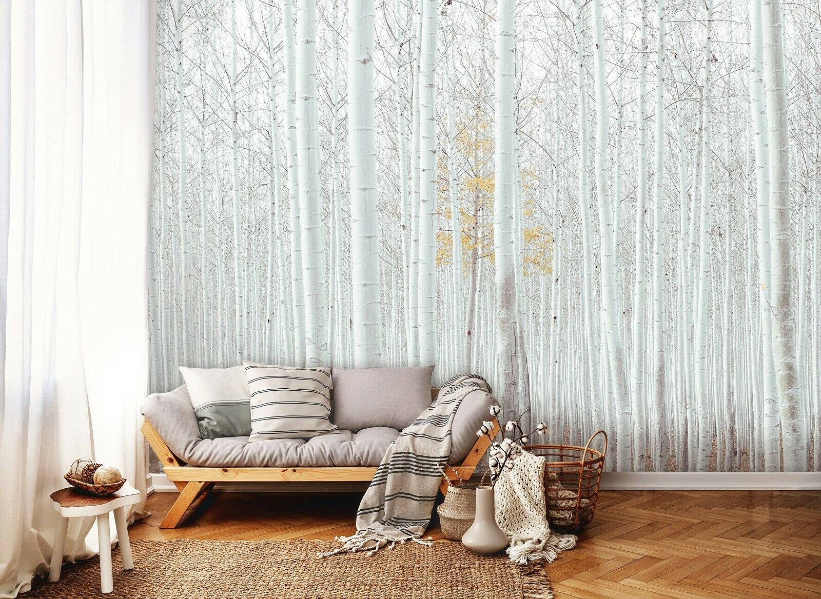 Non-Woven Photo Wallpaper Birch Forest 225 X 250 Cm | Non-Woven Wallpaper - Wall Wallpaper With Paste | Premium Non-Woven Quality - View #7