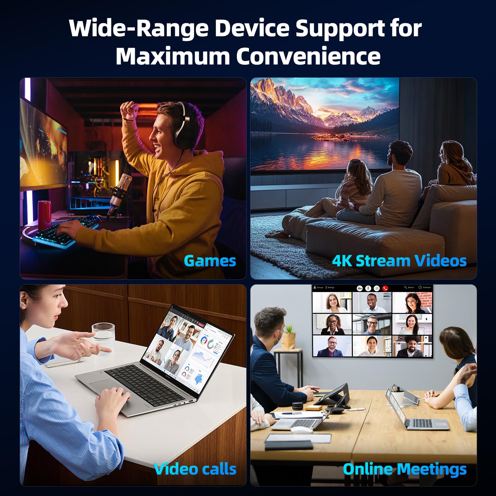 Adaptador WiFi USB 3.0 de doble banda de 1300 Mbps para PC - Tarjeta de red inalámbrica AC1300 con bandas 5G y 2.4G, no necesita controlador para Win10/11, compatible con escritorio, laptop, Windows