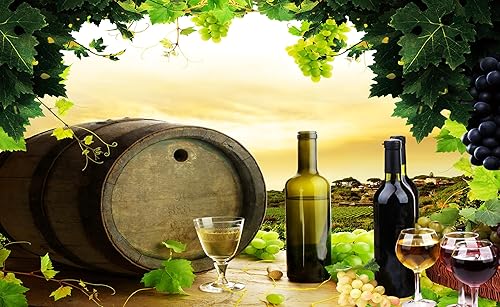 Miniatura 8 de SHRAPHY Telón de fondo de vino tinto de 7 x 5 pies, diseño de hojas de uva, vino, pancarta de fotografía para accesorios de estudio fotográfico