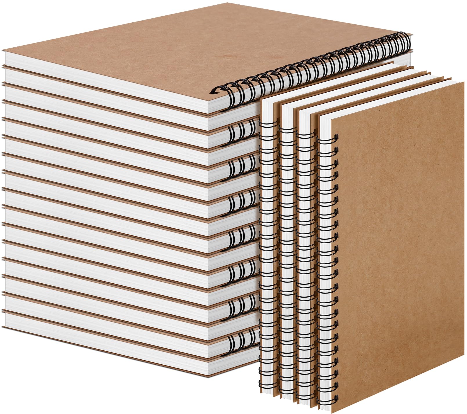 20 quaderni a spirale A5 a righe, in carta kraft marrone, con copertina morbida, 60 fogli ciascuno, quaderni a righe universitari per lavoro, studio, prendere appunti, confezione bulk