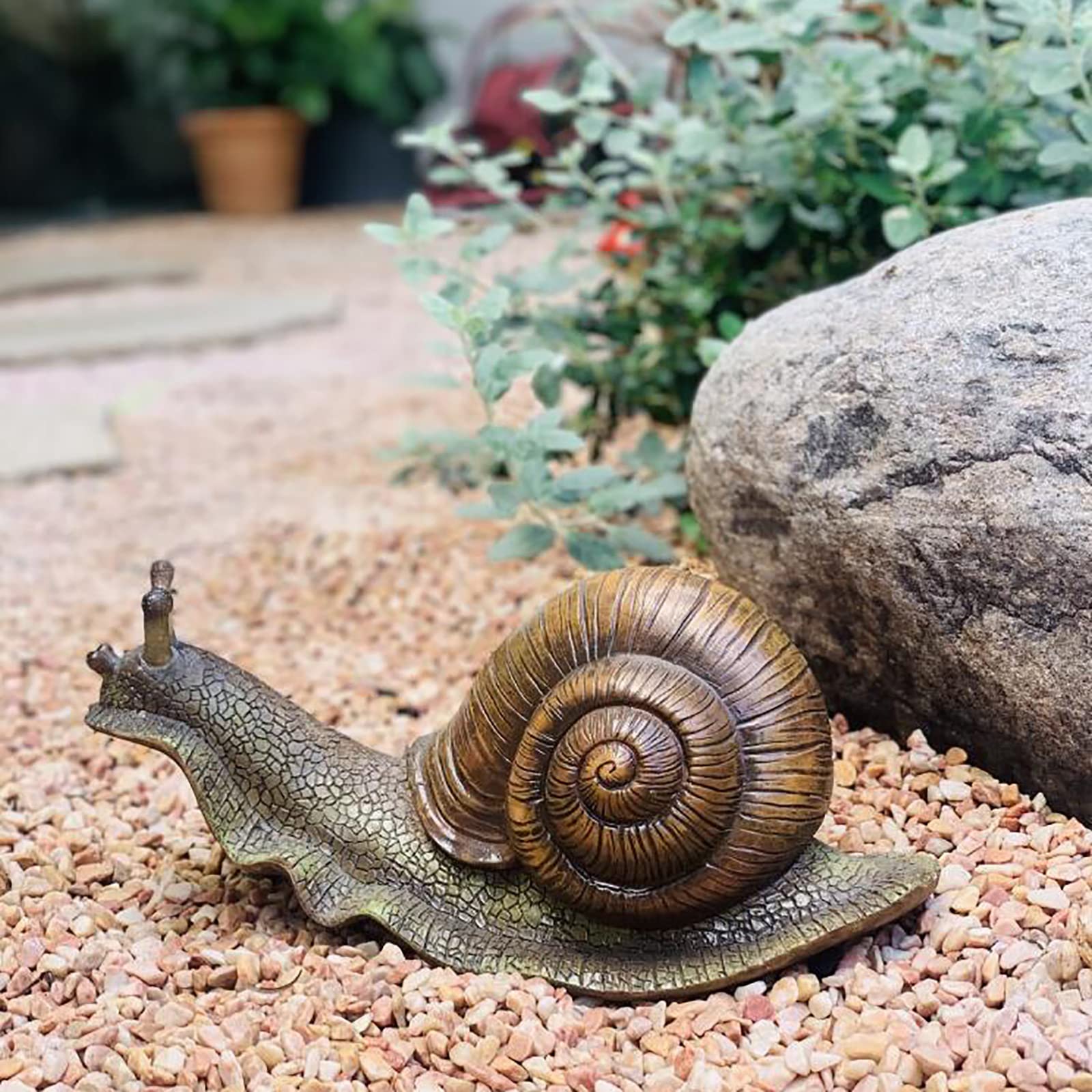 Statue d'escargot en résine décoration de jardin extérieure pour cour et maison