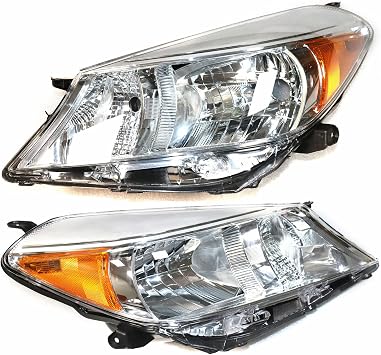 Pair Headlights Headlamps 8113052D30, 8117052D30 Halogen Front Left & Right Compatible With Toyota Yaris/Vitz Hatchback NON-Sedan Models 2012 2013 2014 Left and Right