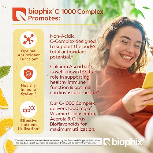 Miniatura 2 de Vitamina C-1000 mg 30 tabletas Complejo - Vegano con calcio cítrico Bioflavonoides Acerola Rutina - Apoya la salud inmunológica