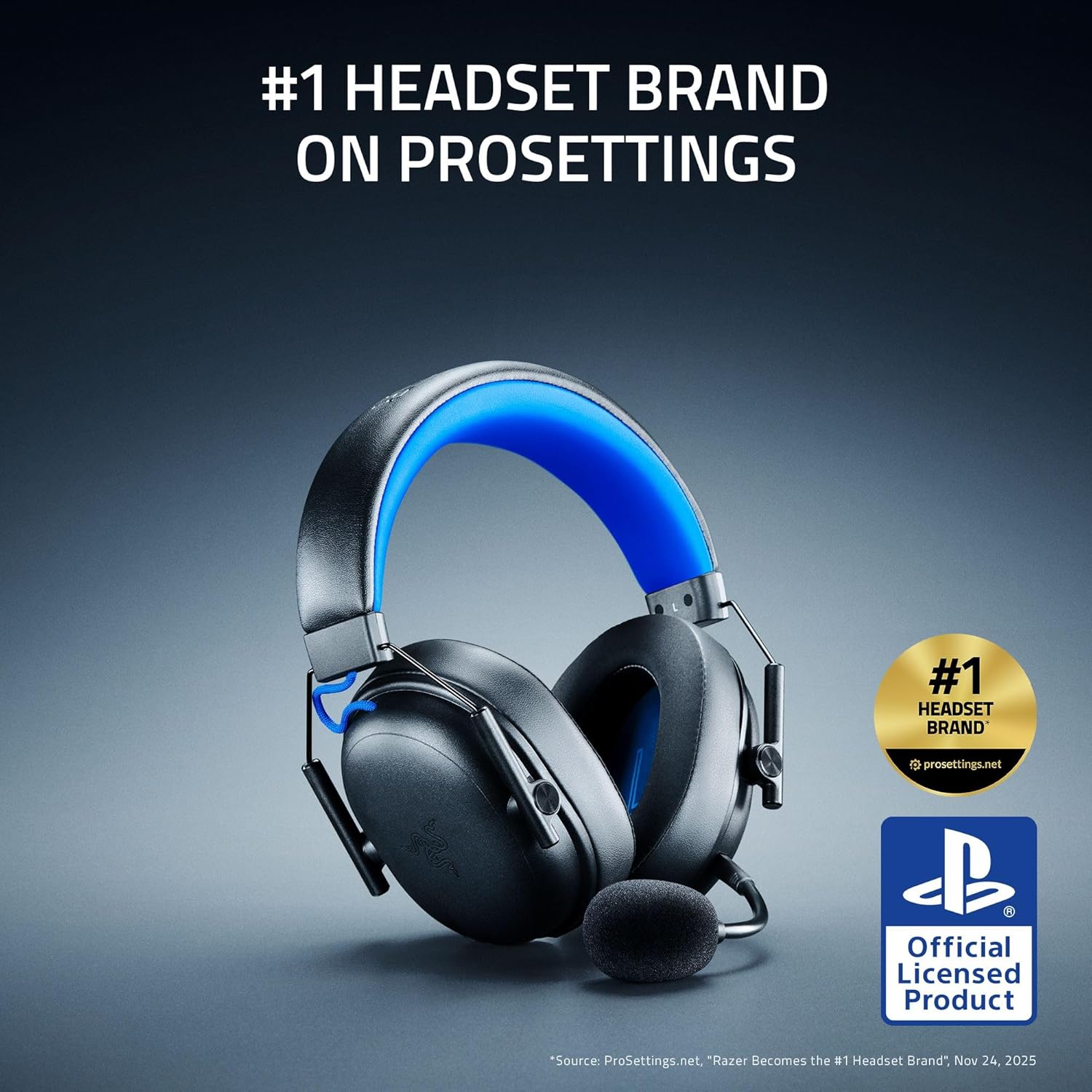 Razer BlackShark V3 X HyperSpeed Wireless Gaming Headset for PS5: 50mm Drivers - Cardioid Mic - 2.4 GHz, Bluetooth - Works with PC, Mac, Nintendo Switch, Smartphone - Long Battery Life - Black