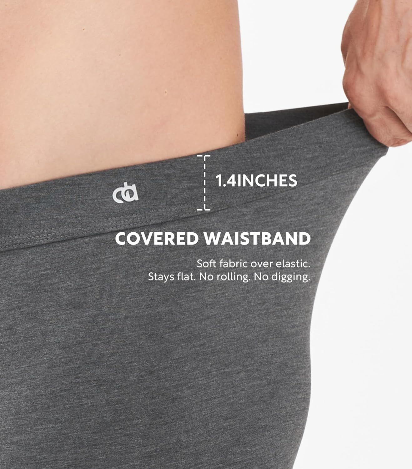 DAVID ARCHY Men’s Boxer Briefs with Covered Waistband & Fly, Breathable Underwear, Moisture-Wicking, 3-Pack - Image 3