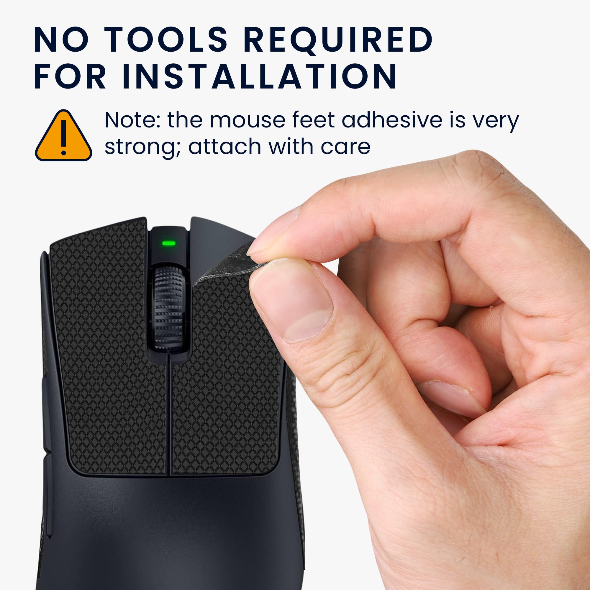kwmobile Nastro Antiscivolo per Mouse da Gioco Compatibile con Razer DeathAdder V3 Pro Griptape - Facile da Applicare e Sottile - 0,5 mm - nero