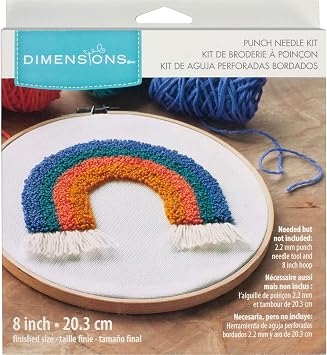 Dimensions 72-76200 Rainbow Punch Needle Embroidery Kit, 8 Diameter