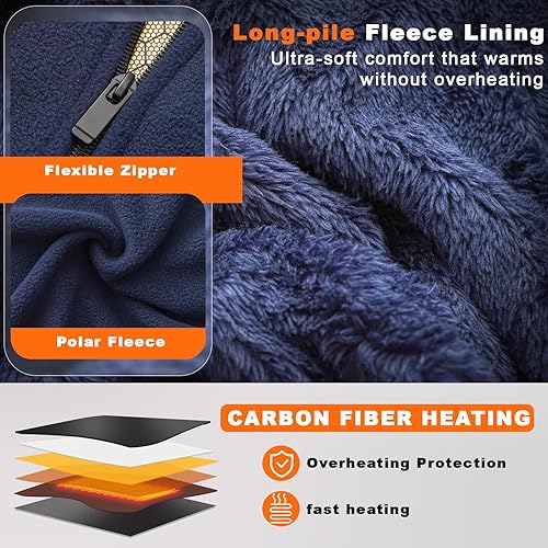 Miniatura 5 de Heated Vest for Men with Power Bank,Lightweight Fleece Heated Vest for Hiking,Skiing,Camping in Winter