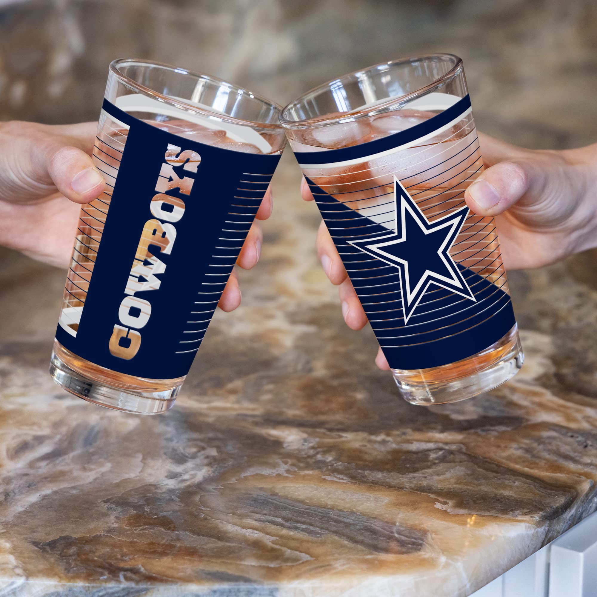 Dallas Cowboys Pint Glasses - NFL Fan Gift -2