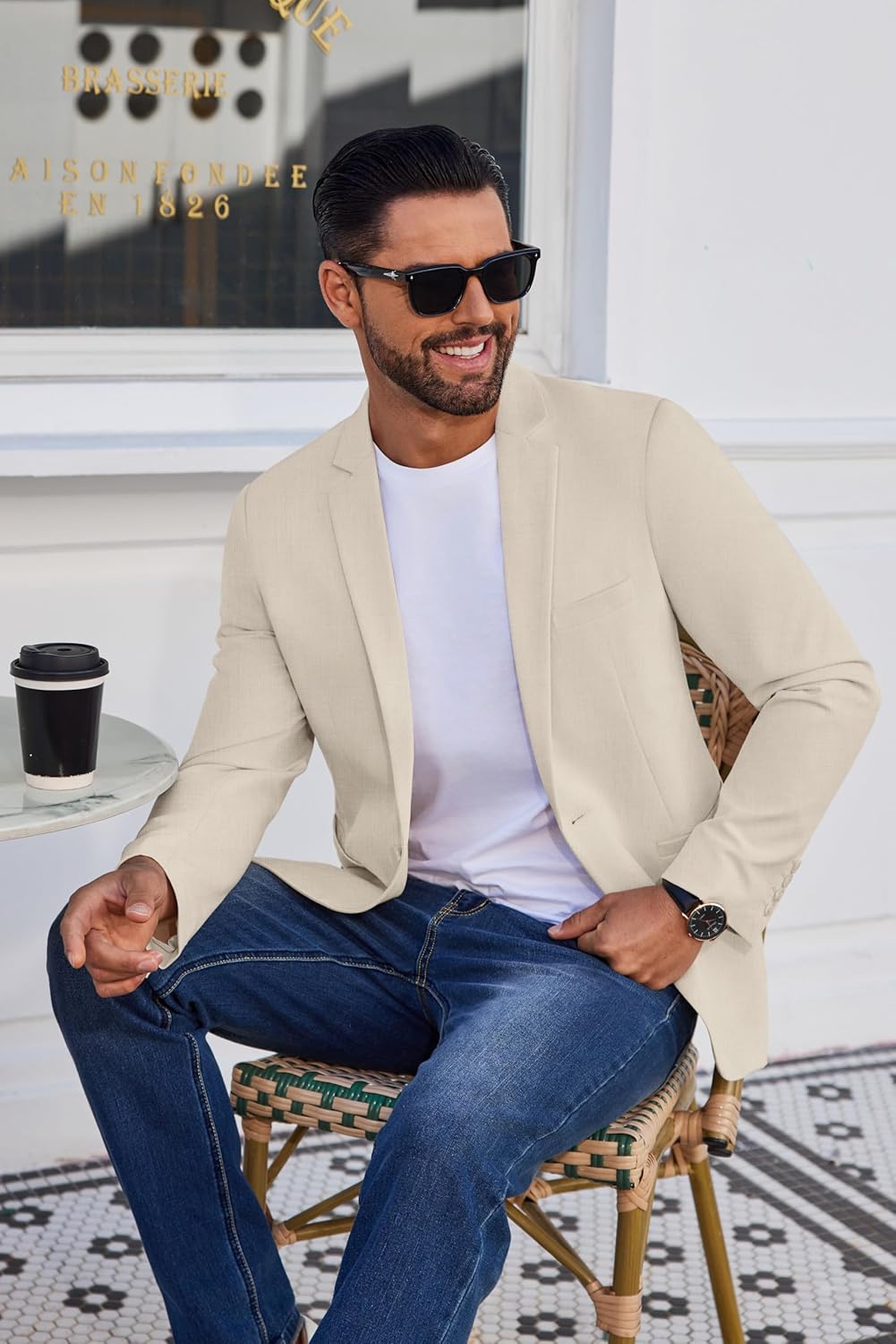 COOFANDY Men's Blazer Casual Suit Jacket Slim Fit One Button Sport Coats Lightweight Sports Jacket - Image 2