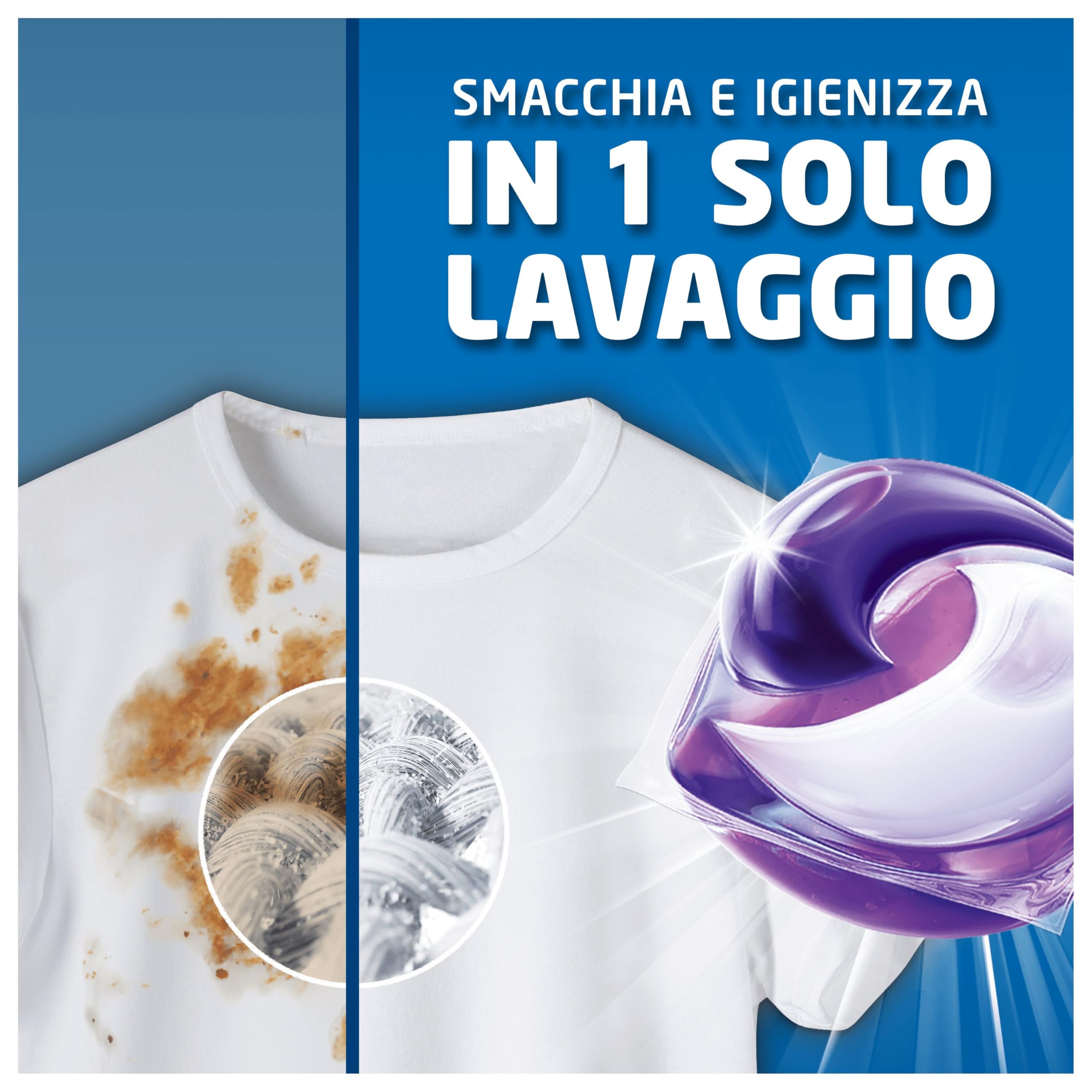 Dash Pods Detersivo Lavatrice In Capsule, 132 Lavaggi (3x44), Ambra, Rimuove le Macchie, Igienizza, Dona Freschezza, Brillantezza Per I Capi