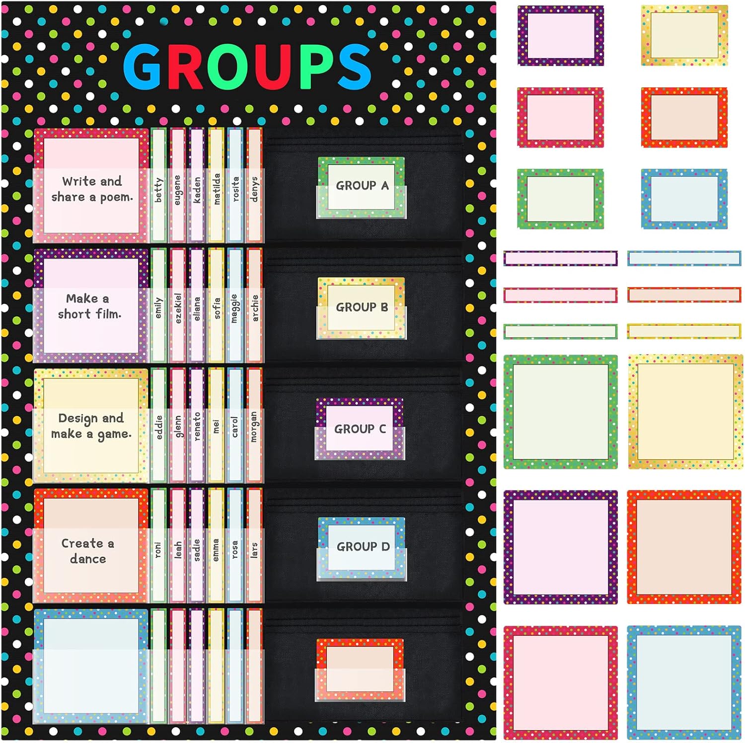 Small Group Management Pocket Chart with 138 Cards