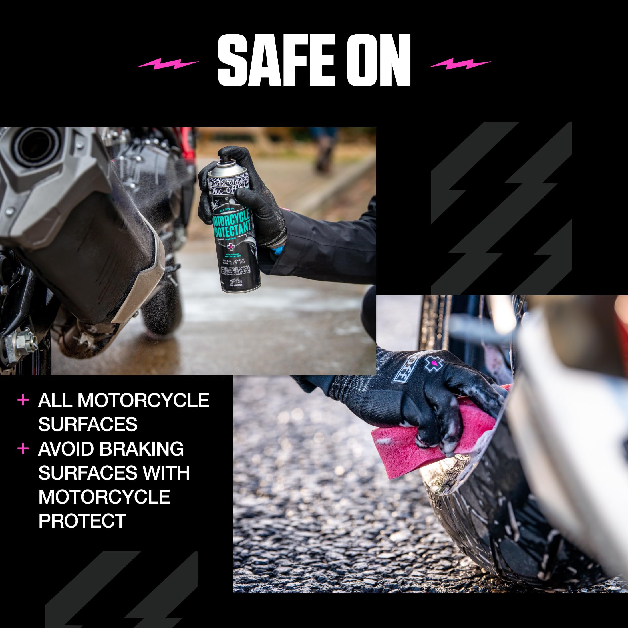 Muc-Off Kit de limpieza de Motos - Imprescindibles para Limpieza y Mantenimiento - Incluye Limpiador de Motos, Protector de Moto y Más