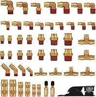 Vista 18 de Kit de Tubo de Línea de Aire, Accesorios de Conexión Rápida de Línea de Aire de 1/4" 3/8" con Tubo de Manguera de Aire de Nylon DOT de 6,35 mm x 10