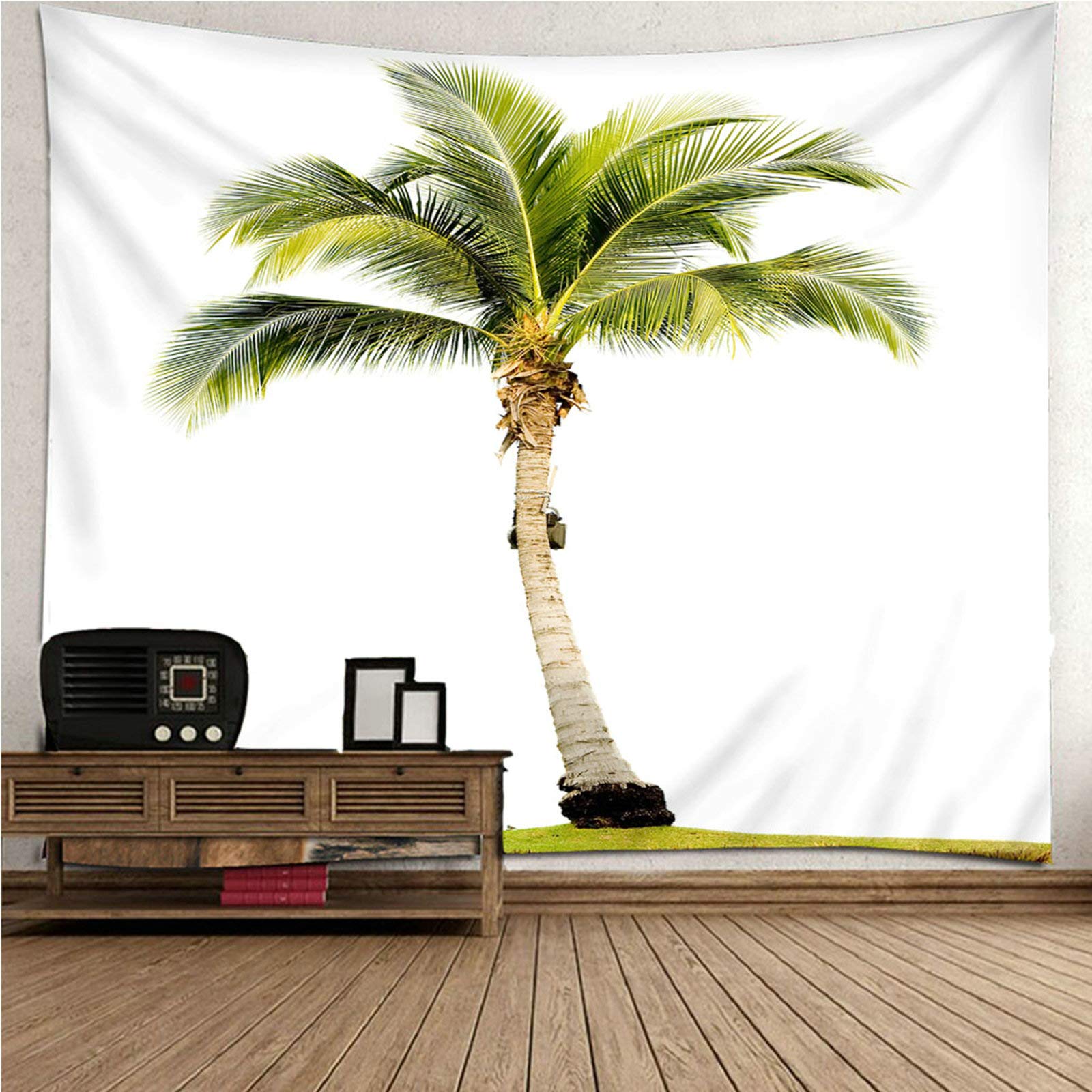 Tapiz de pared de 150x150 para renovar paredes aburridas con un diseño tropical lavable de palmeras