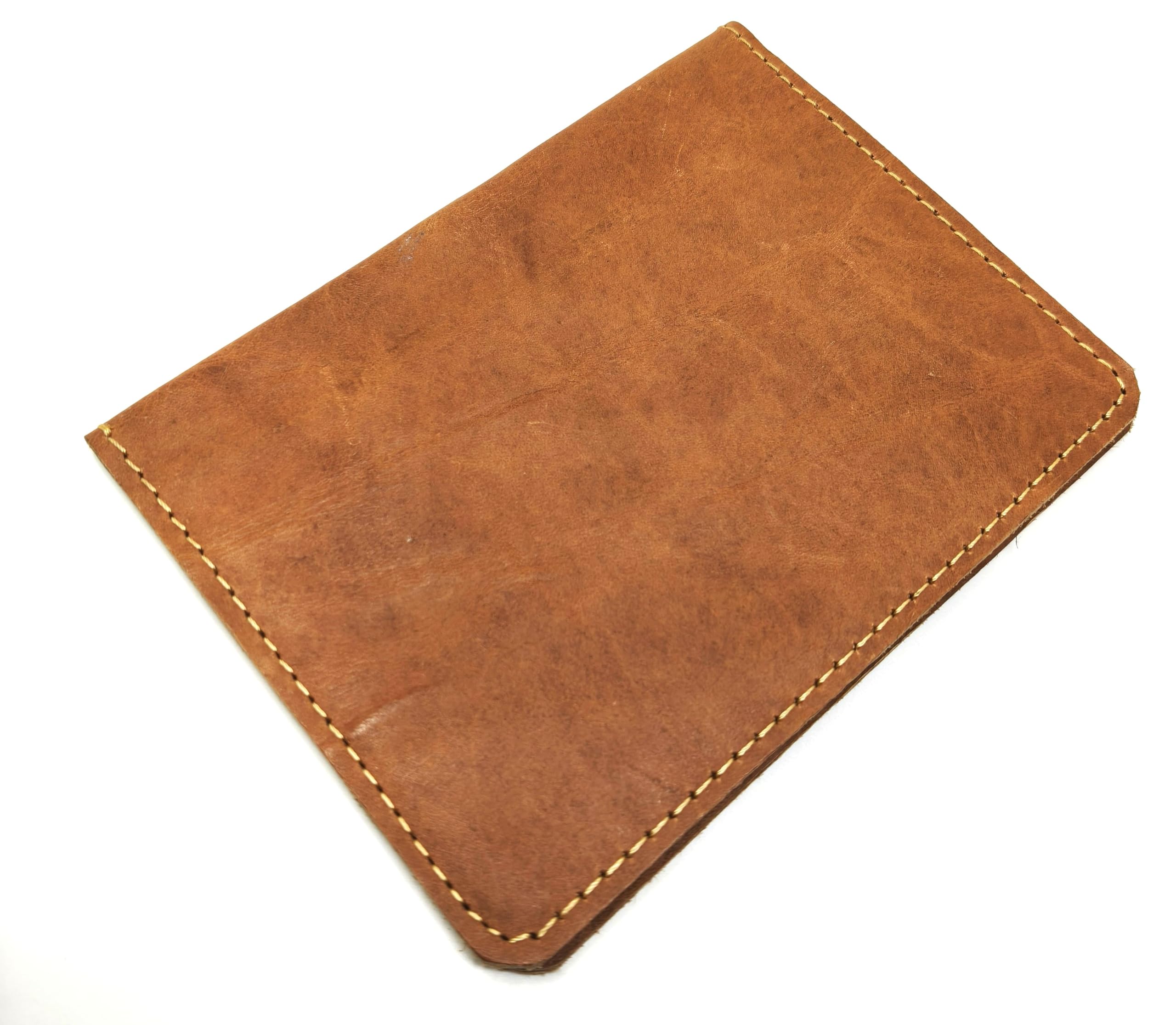 Handcrafted Tan Leather Passport Cover with Contrast Stitching, Slim Travel Document Holder, Premium Full-Grain Design-image-19