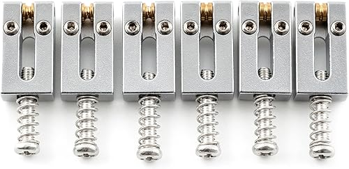 Miniatura 24 de Musiclily Sillas de puente de guitarra de latón ultra de 0.413 in, sillín de puente de trémolo para Fender Telecaster Tele Stratocaster Strat ST TL