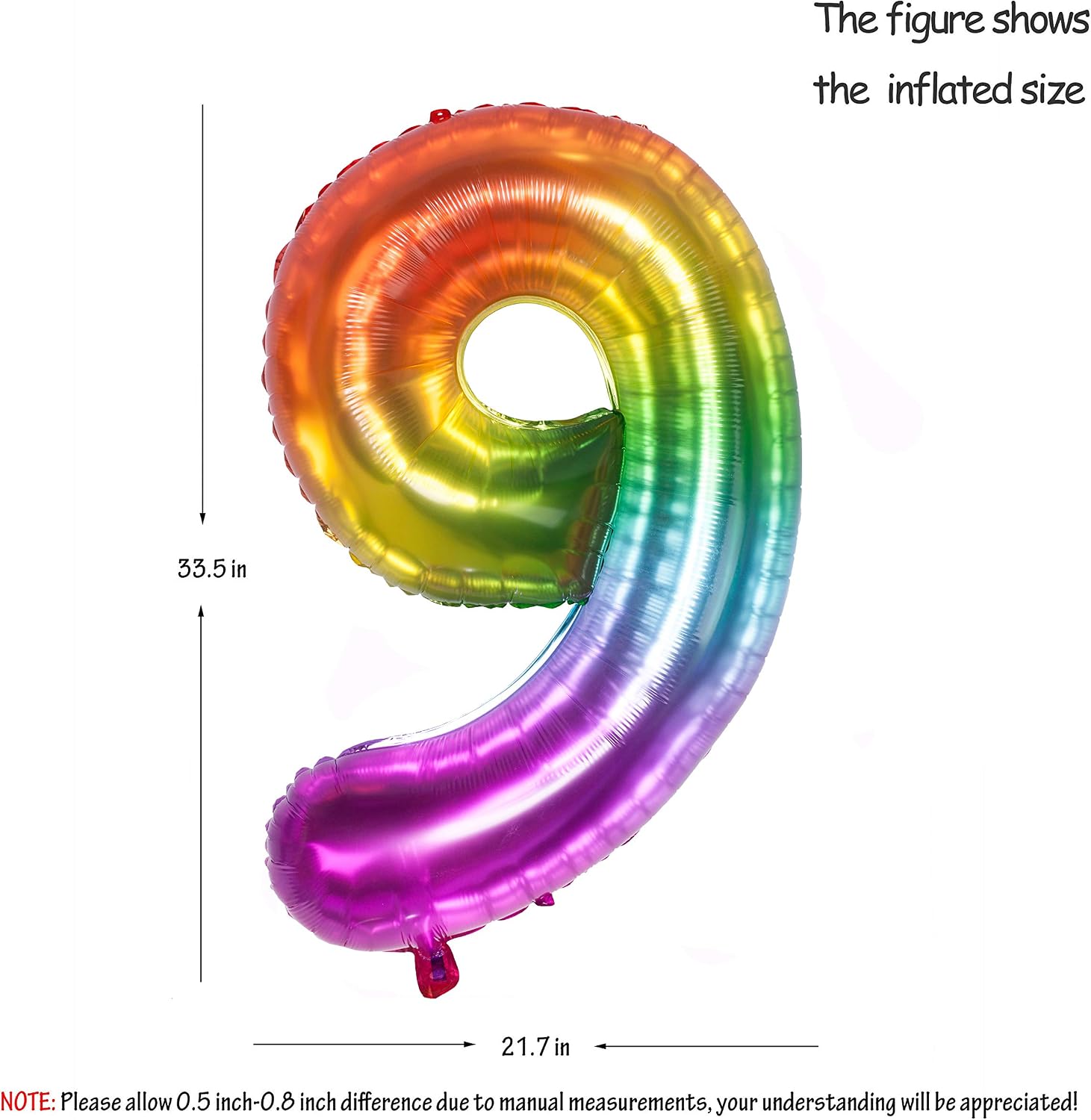 40 Inch Jelly Large Number Balloons Mylar Foil Big Number 9 Giant Helium Balloon Birthday Party Decoration - Image 3