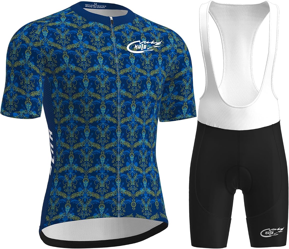 HULG Radtrikot Herren,rennrad Trikot Herren,kurzärmliger Einteiliger Body Für Fahrradtraining, Rennrad-Oberteil, Radfahrerbekleidung,fahrradtrikot-set (Color-01-A,XS) Fashion
