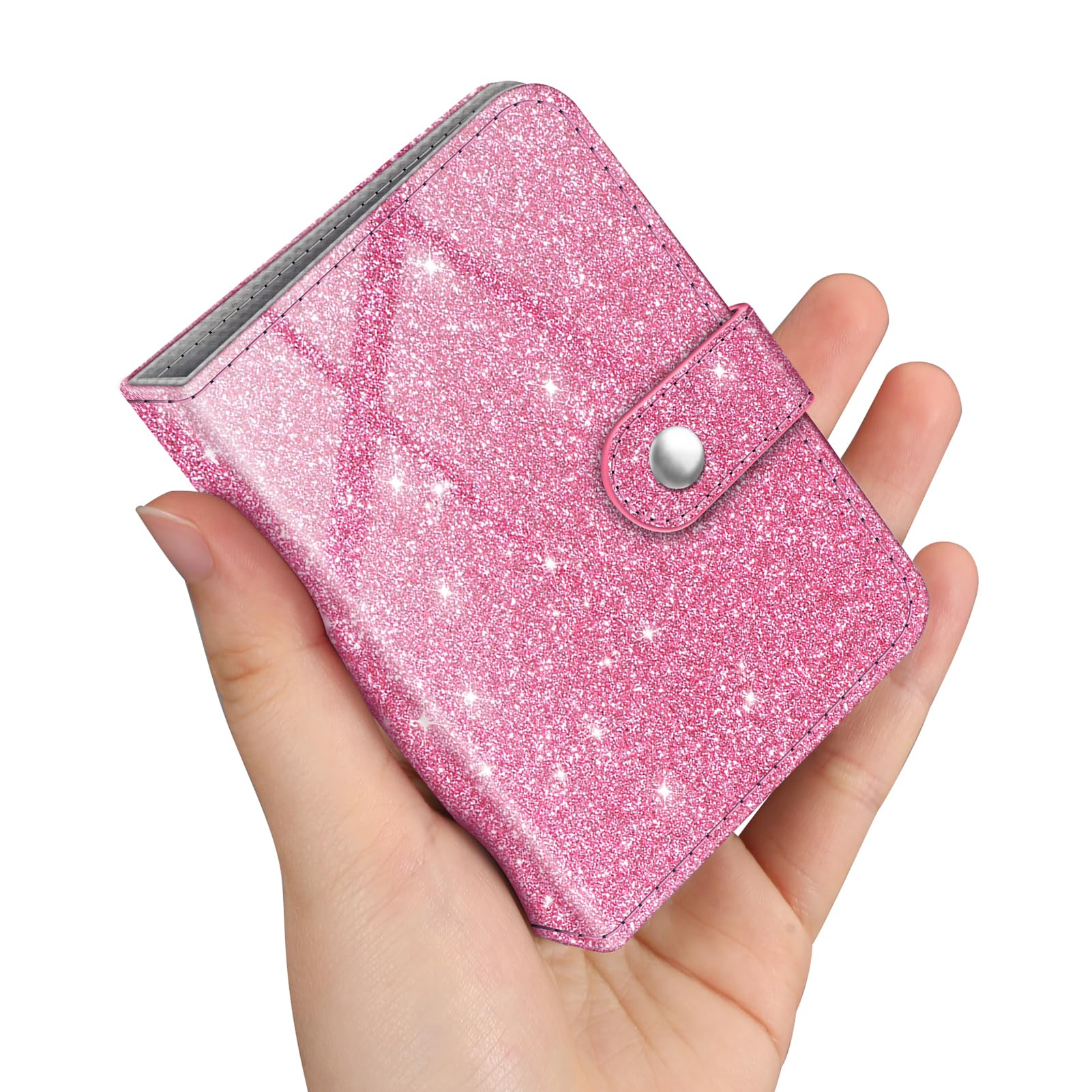 Fintie Glittering Pink Mini Photos Album Book For 2X3 Inch Films - 52 Pockets Small Albums For Fujifilm Instax Mini Instant Camera/Polaroid Hi-Print Pictures, Kpop Photocard Holder Binder,