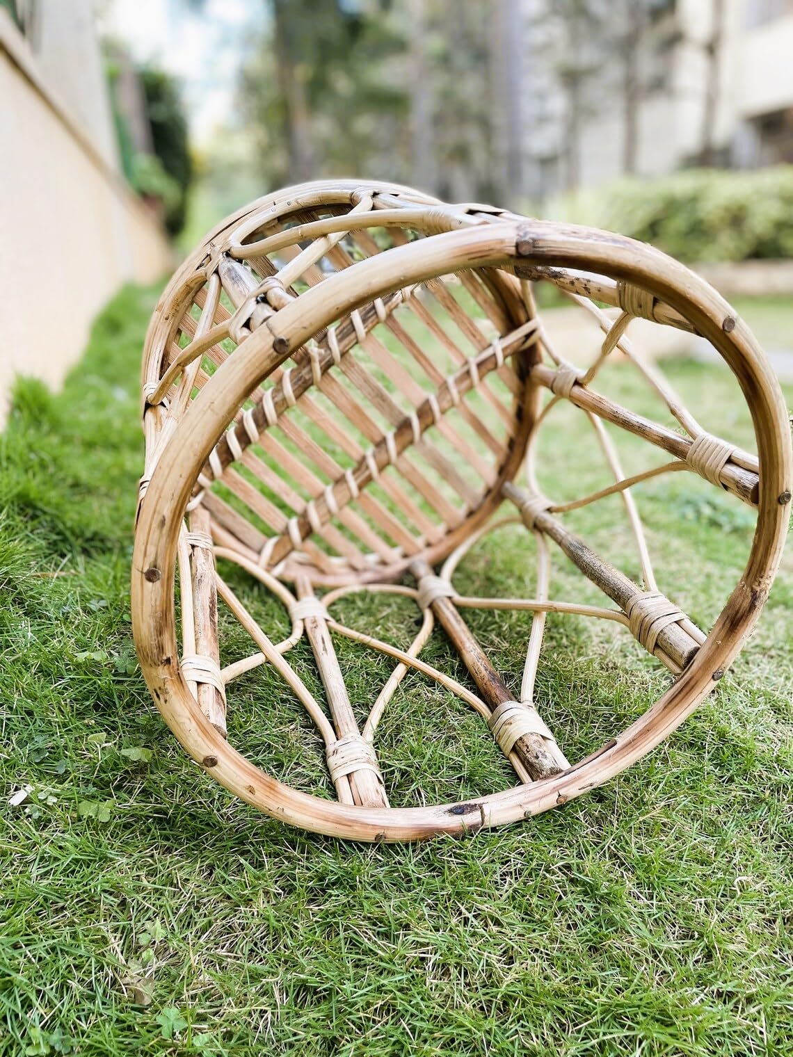 Wicker Assam Cane Stool Table (Moda, Large) : Amazon.in: Home