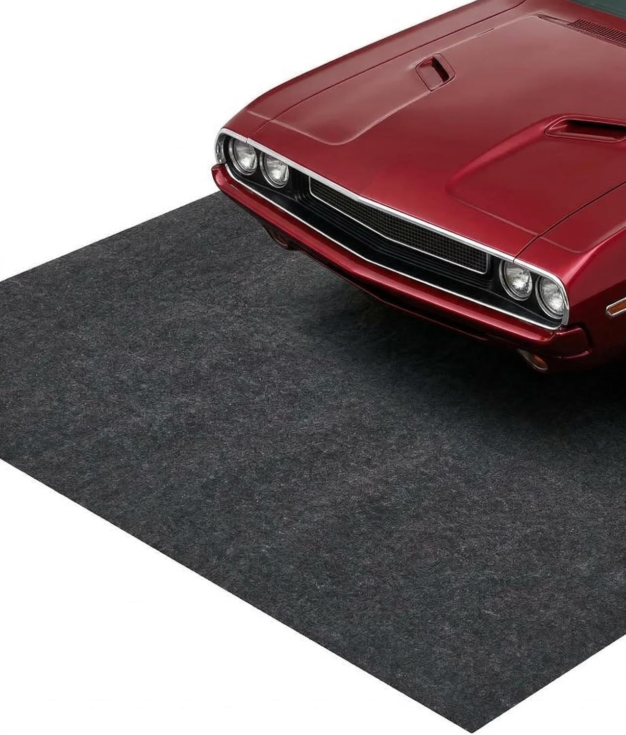 Garage Mat 8.8'x22', Waterproof Floor Cover with PE Leak-Proof Backing, Slip-Resistant Felt Surface Protects Against Water Snow Mud Oil, Easy to Clean & Trim for Workshop, Driveway, or Garage