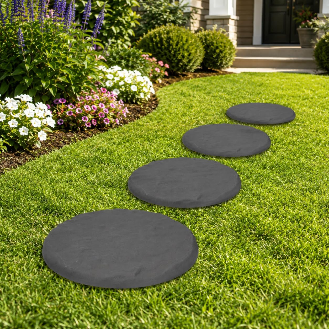 Pietre Miliari per Esterni, Pietre Miliari Decorative in Polipropilene con Picchetti da Terra, Pietre Miliari per Passerella Pietre Miliari per Percorso per Vialetto da Giardino
