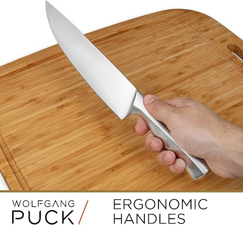 Miniatura 4 de Wolfgang Puck Juego de 6 cuchillos de acero inoxidable totalmente forjado con bloque de cuchillos cuchillas de acero inoxidable al carbono y asas