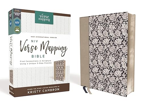 NIV, Verse Mapping Bible, Leathersoft, Navy Floral, Comfort Print: Find Connections in Scripture Using a Unique 5-Step Process