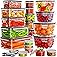 52 PCS Food Storage Containers with Lids Airtight - Reusable Plastic Leakproof Meal-Prep Container for Kitchen Storage O