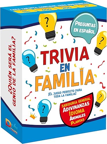 Trivia en Familia - Juego de preguntas en español con 600 preguntas Conocimiento general, animales, plantas, lenguaje y acertijos Juego educativo