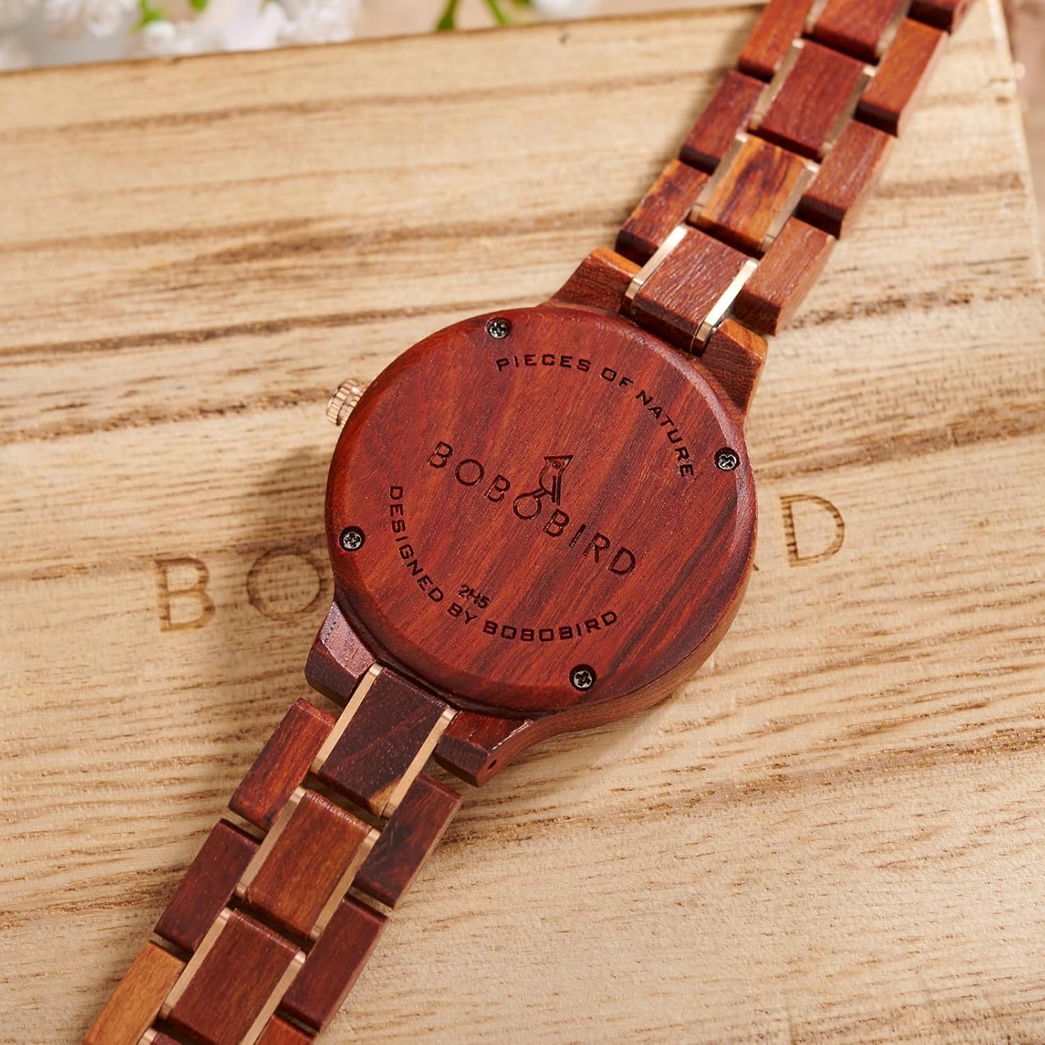 BOBO BIRD Women's Wooden Watches | Analog Watch | 35mm Case | Hardlex Crystal | Folding Clasp with Mother-of-Pearl Dial for Ladies