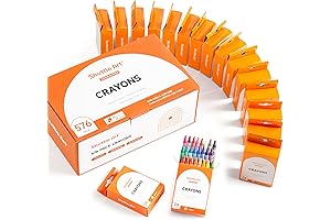 Shuttle Art Crayons Bulk Set - 24 Boxes of 24 Assorted Colors