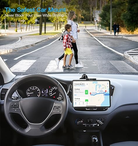 Miniatura 6 de Soporte para tablet de salpicadero de automóvil, cuello de cisne con brazo largo flexible para dispositivos de 4 a 13 pulgadas, iPad Pro Air Mini,