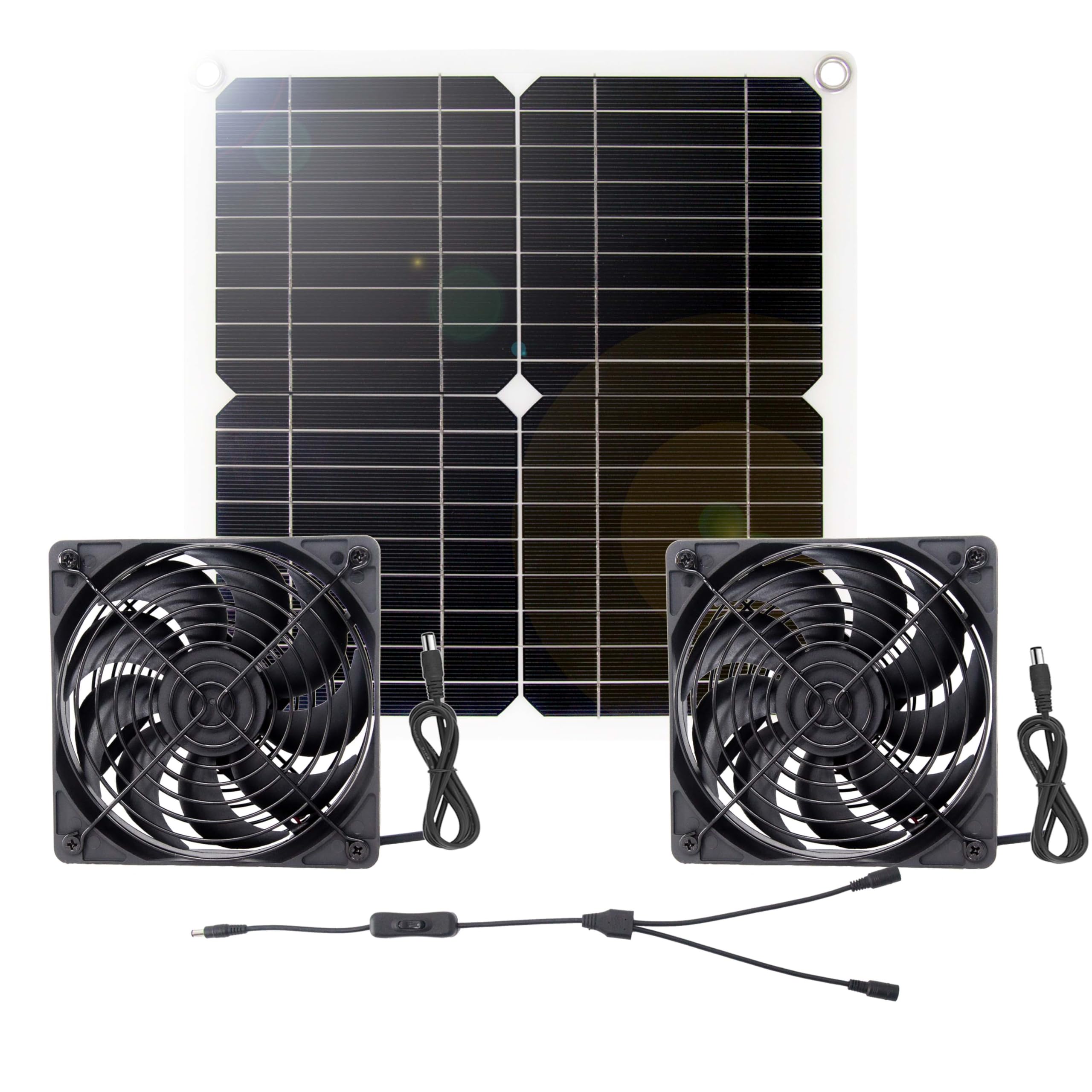 Solar Fan Kits for Ventilation, Solar Powered Exhaust Fans for Chicken Coop, Shed, Dog House, Greenhouse, Camping