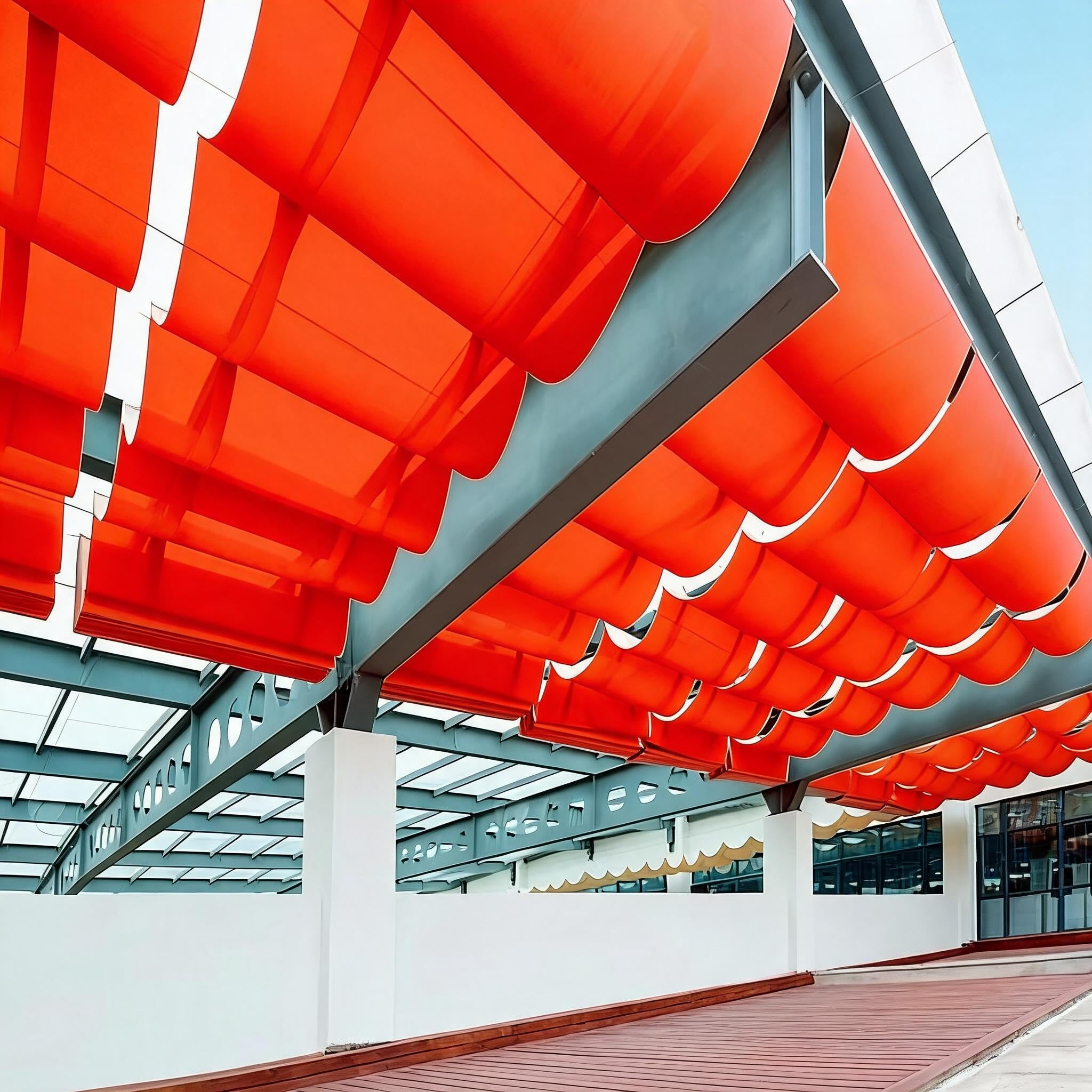 Voile ombrage rétractable anti-UV et imperméable 130 x 400 cm orange