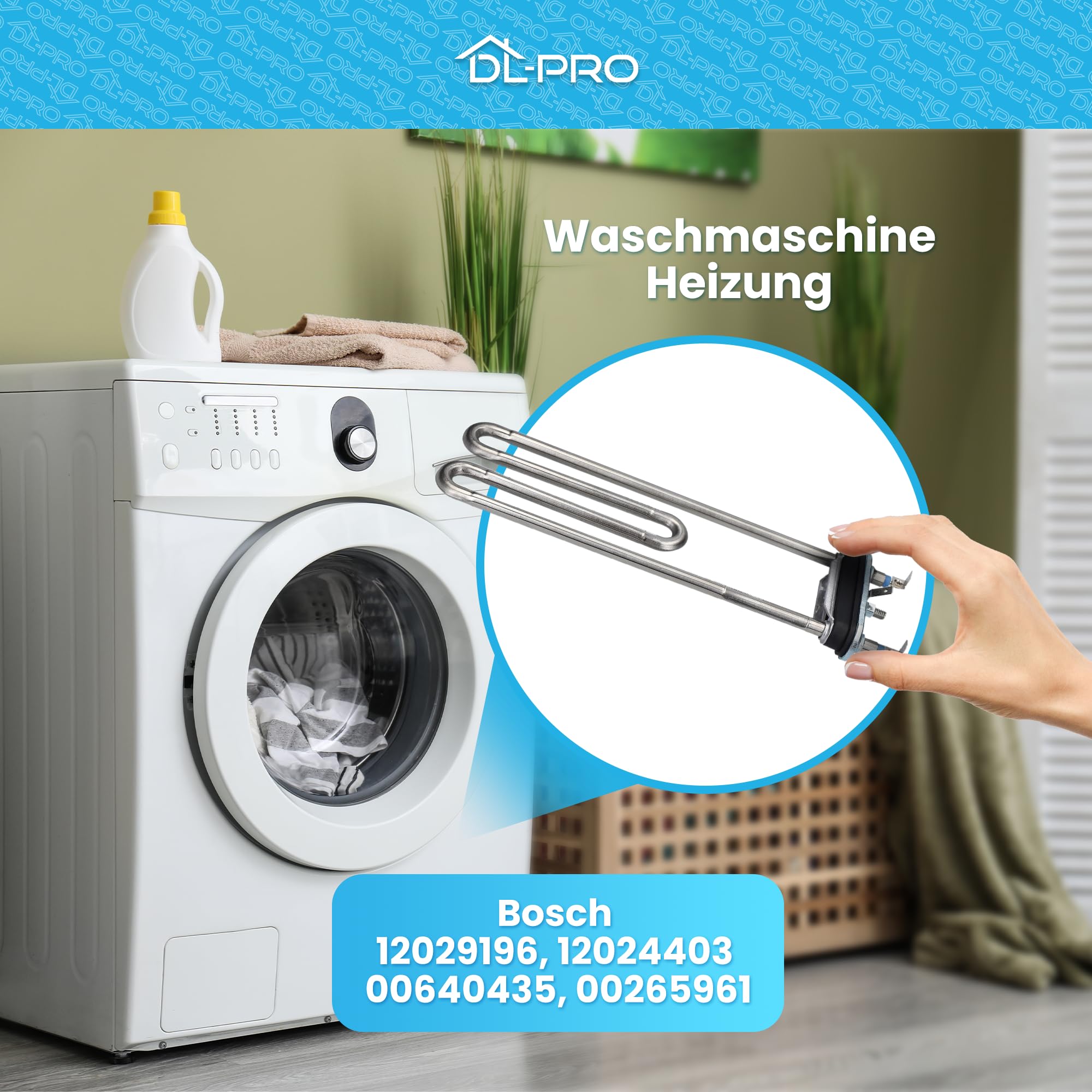 Image secondaire de Élément Chauffant 2000W pour Machines à Laver Bosch Siemens