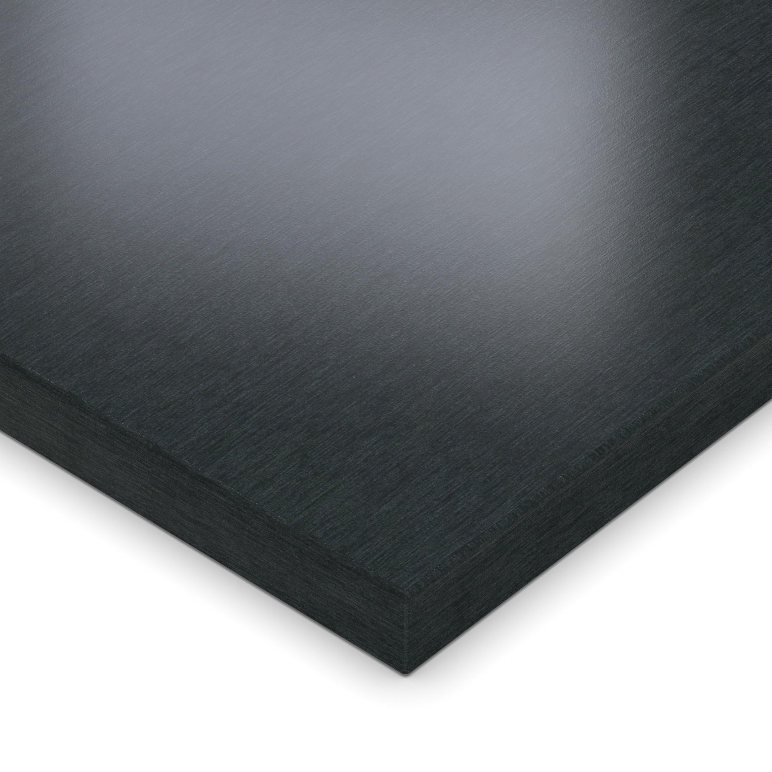 AUPROTEC Tischplatte 19mm Alux Schwarz 80x50 cm I Spanplatte mit 2mm ABS Kante & PU-Verleimung I melaminharzbeschichtet I elegant & wasserabweisend