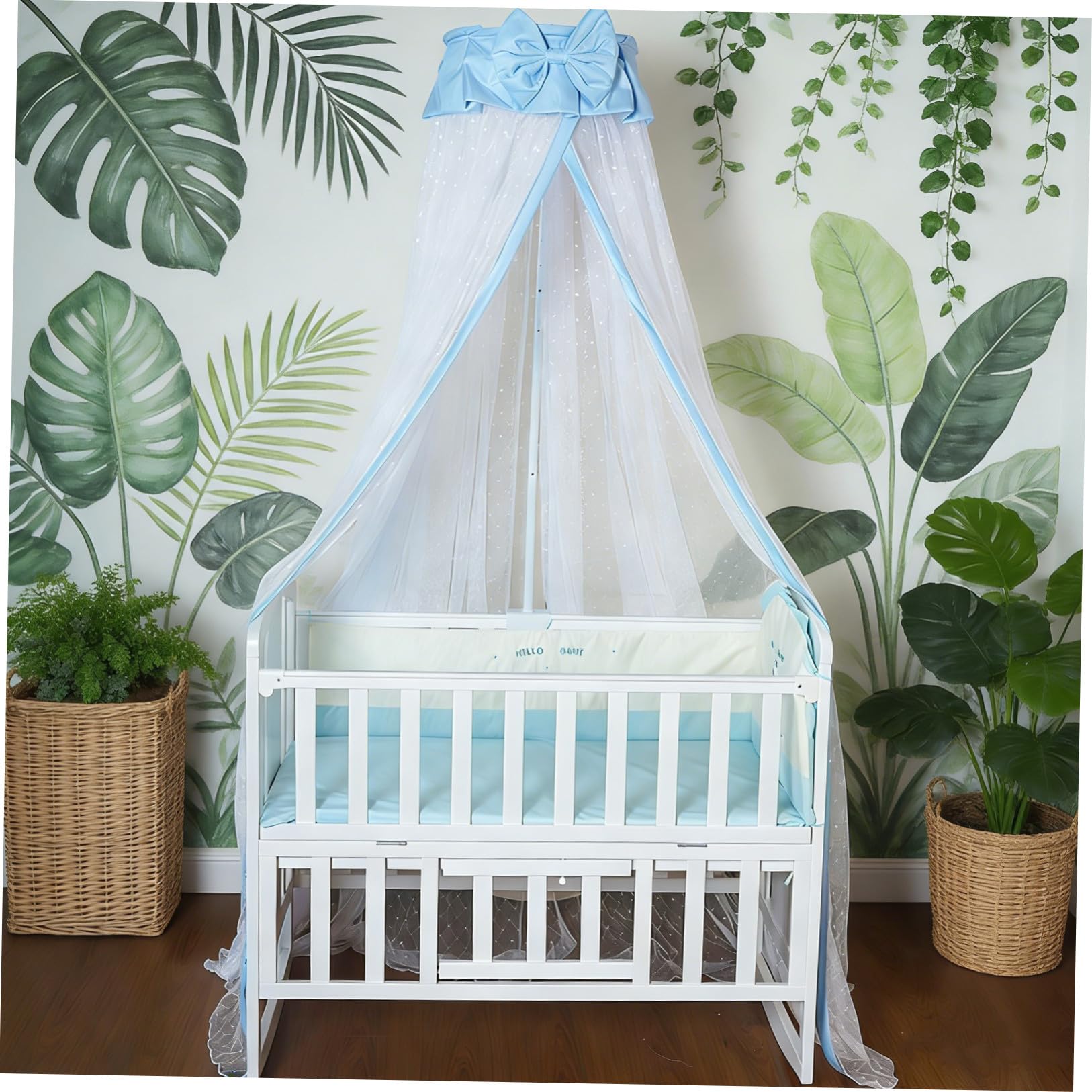 Abaodam Moustiquaire Protection Complète avec Fixation Clip pour Lit Bébé Tissu Respirant et Structure en Acier et Confortable pour Sommeil Paisible