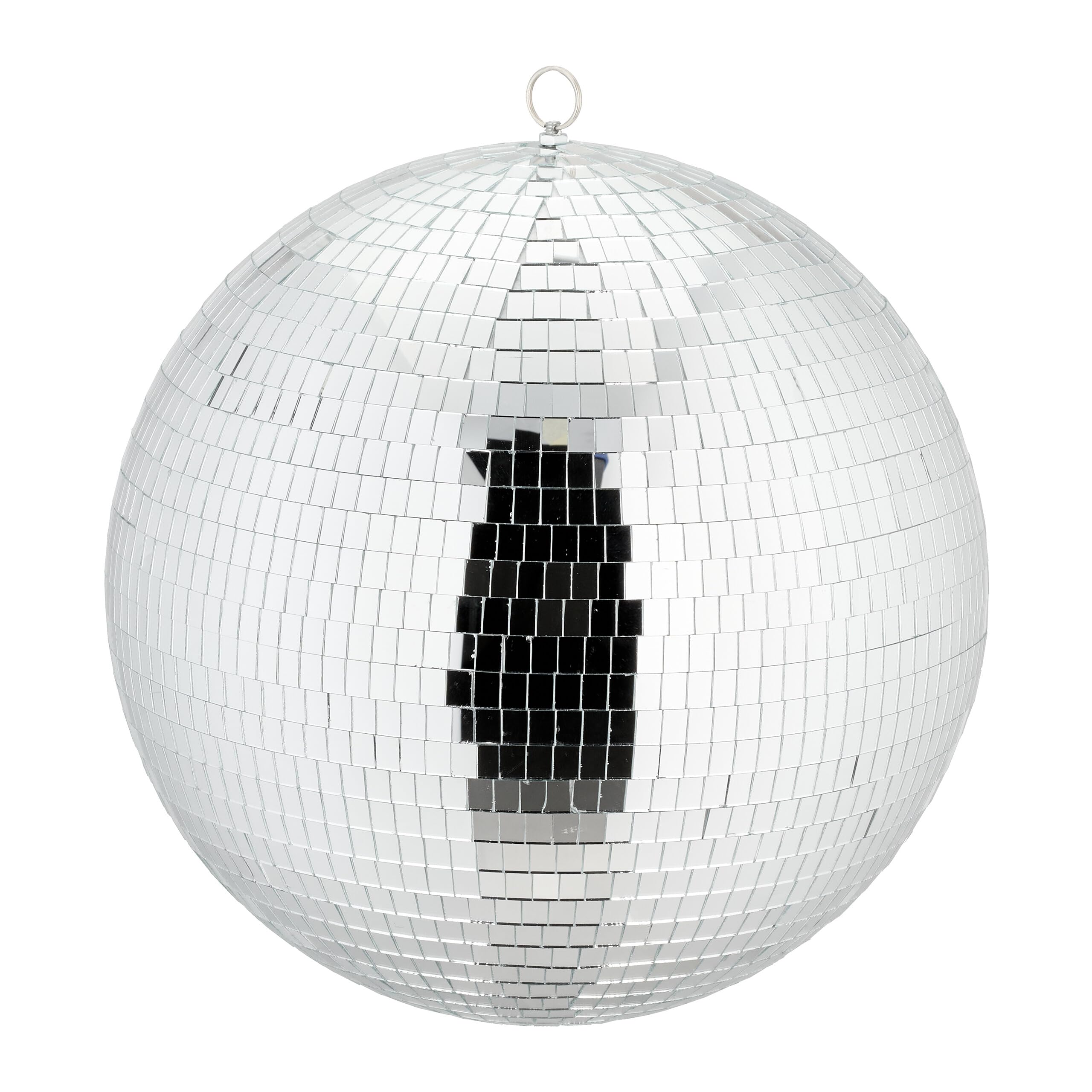 Relaxdays Mirror Ball, Ø 40 cm, Hanging Disco Sphere, with Metal Eyelet, for Parties, Reflective Light Effect, Silver