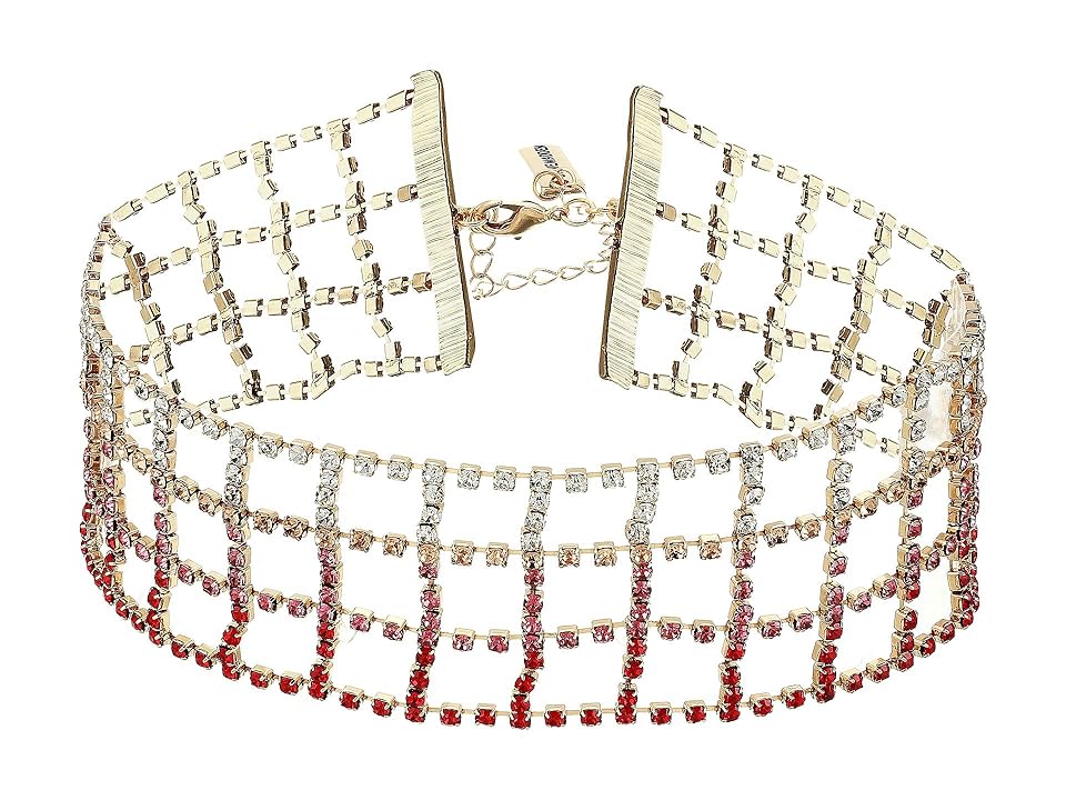 

Steve Madden Cage Design Choker Necklace (Red Warm-Tone/Yellow Gold-Tone) Necklace