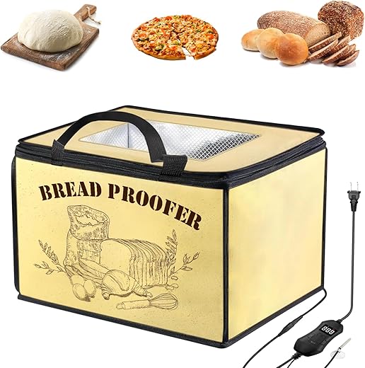 Bread Fermentation Box, Versatile Electric Bread Proofing Box with Insertable NTC Temperature Sensor 50~113℉ Digital Display 0 to 12 Hours Timer for Sourdough Proofing Yogurt Makers