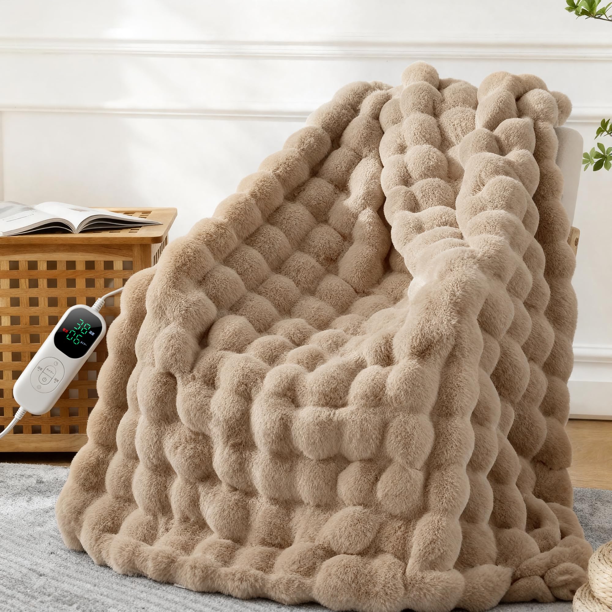 Amazon.co.jp : Jessfar 電気毛布 掛け 敷き兼用 130×190cm 大判