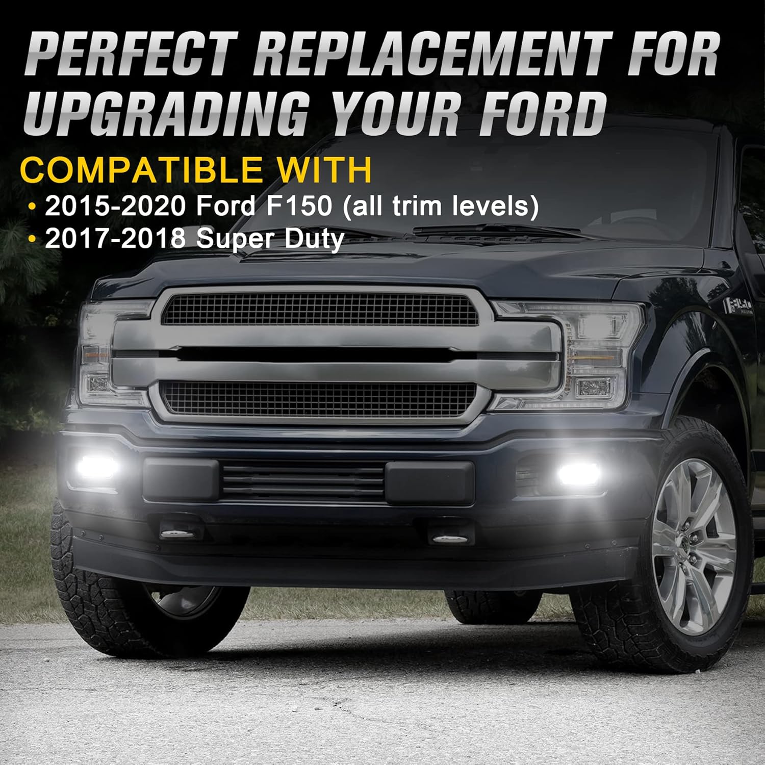 4 Inch LED Fog Lights DOT Bumper Driving Fog Lamps Replacement for 2015-2020 Ford F150, 2017-2018 Super Duty