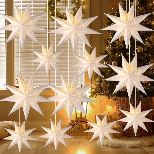 Youyole 12 Set Christmas Star Lanterns