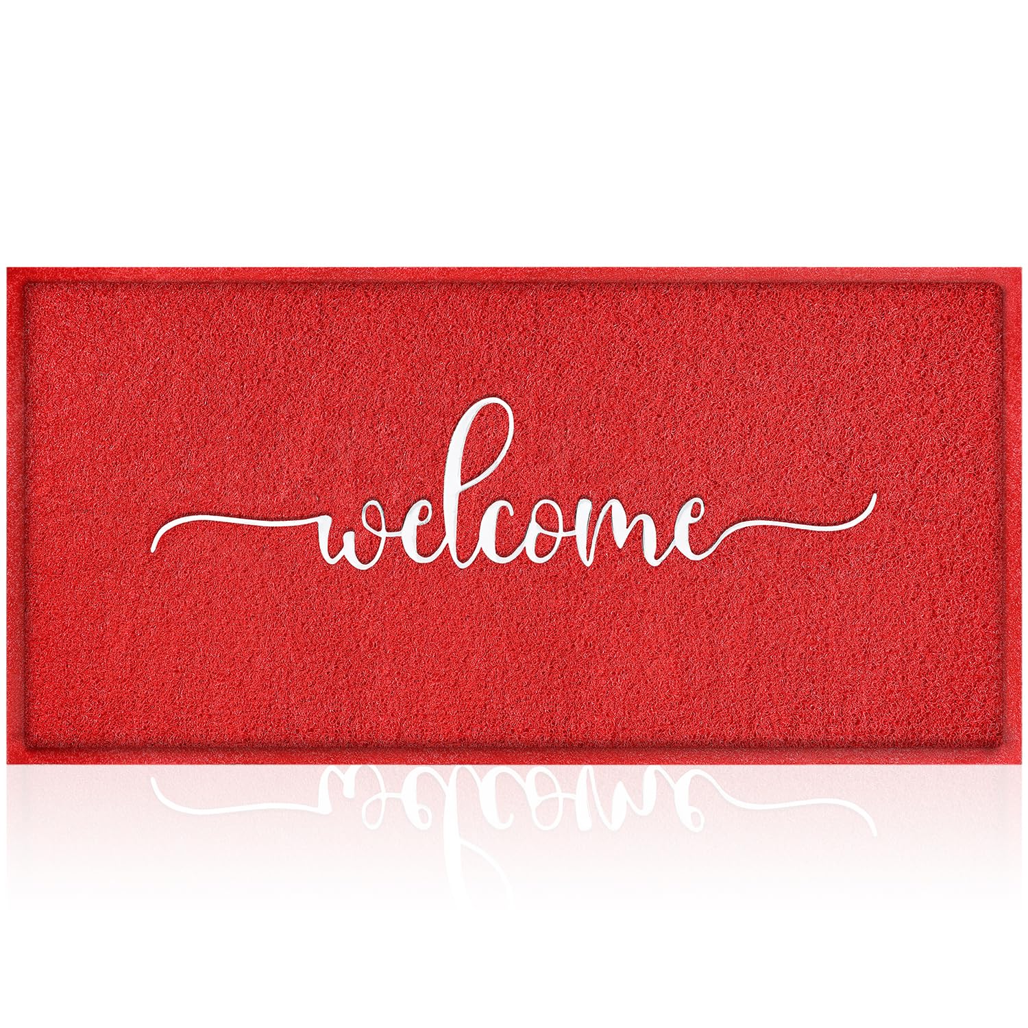 AAZZKANG Red Door Mat Large 48"x18" with Non Slip Rubber Backing Outside Inside Welcome Mats for Front Door Quickly Absorb Mud Easy to Clean Entry